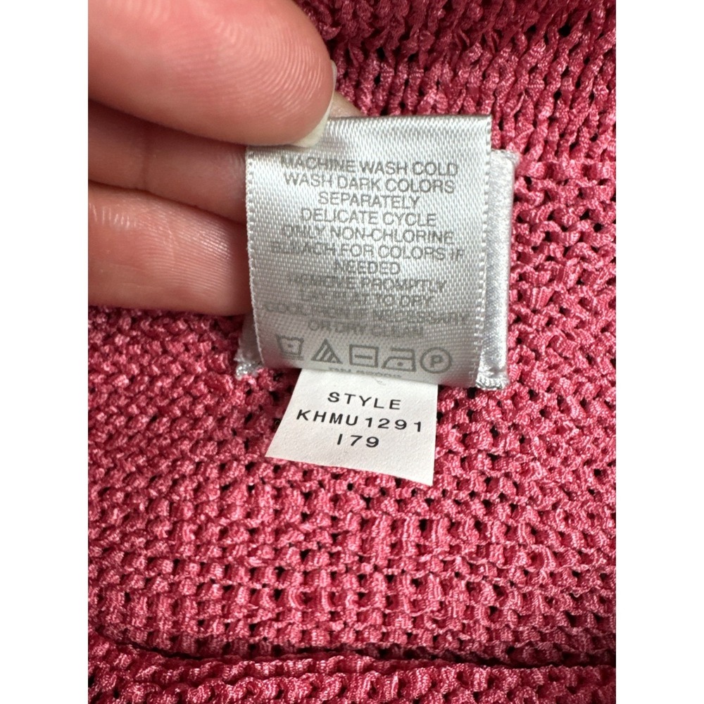 Vintage Y2K City DKNY Womens Rose Pink Cowl Neck Sleeveless Knit Sweater Top Med - Picture 7 of 9